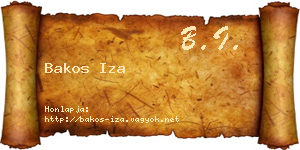 Bakos Iza névjegykártya